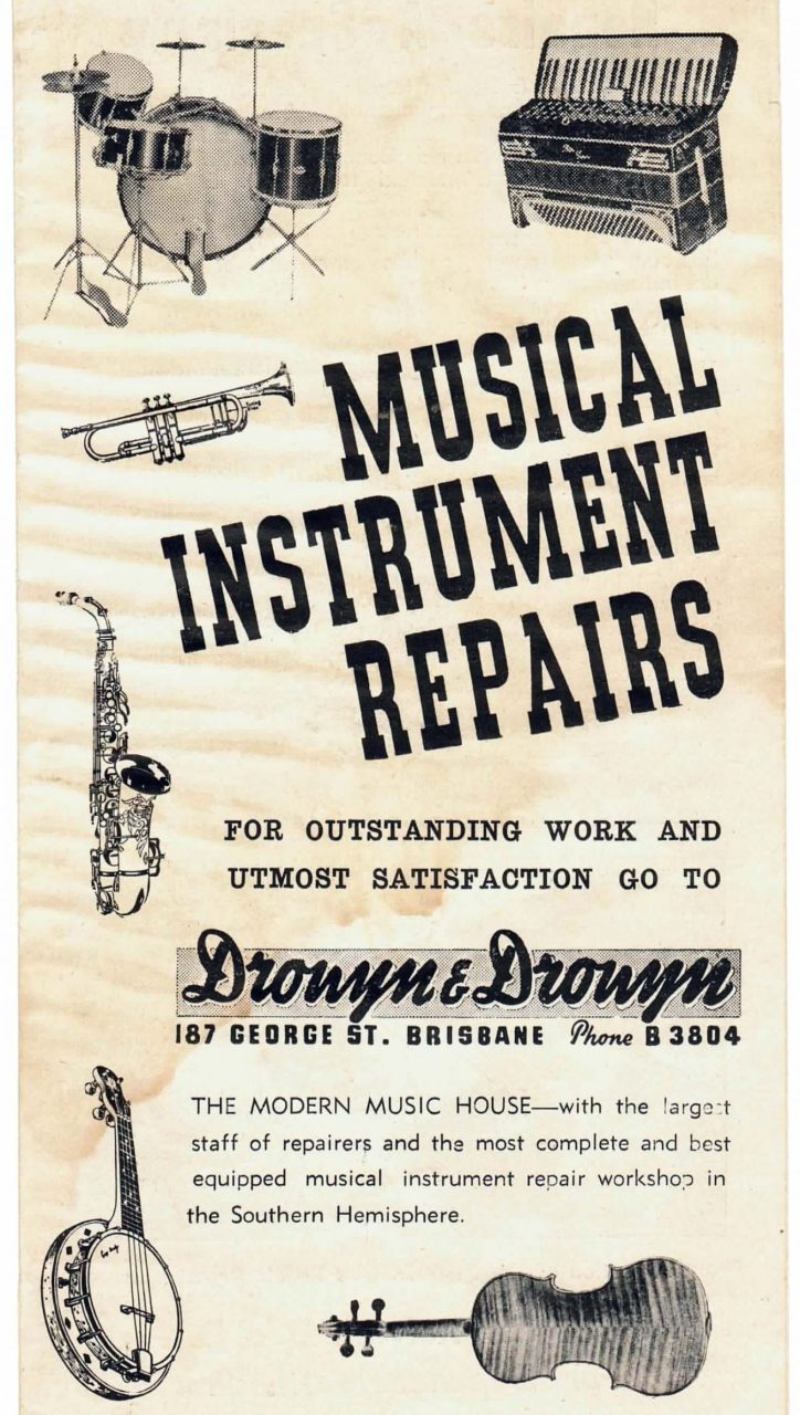 Drouyn & Drouyn musical instrument repair brochure